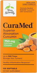 Terry Naturally CuraMed 750 mg Curcumin Supplement – Antioxidant Brain, Heart & Immune Support | 120 Softgels