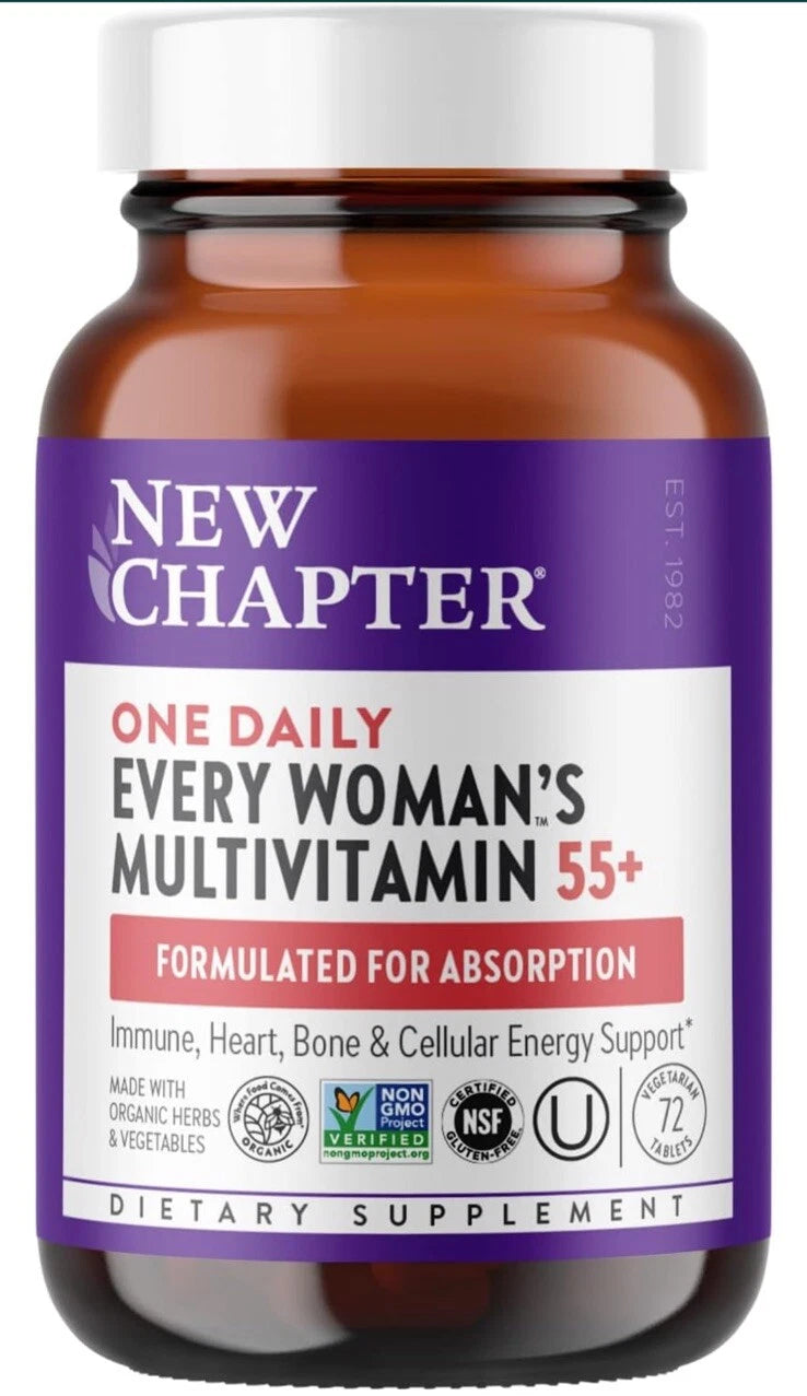 New Chapter Women's Multivitamin 55+ Gentle on the Stomach,72Count 12/2027 Fresh
