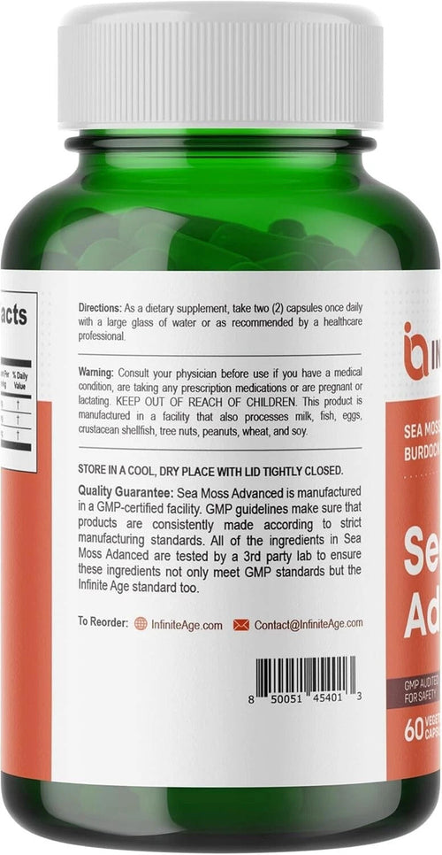 Advanced Sea Moss Superfood Supplement – Vegan Immune Support Capsules | 60 Count