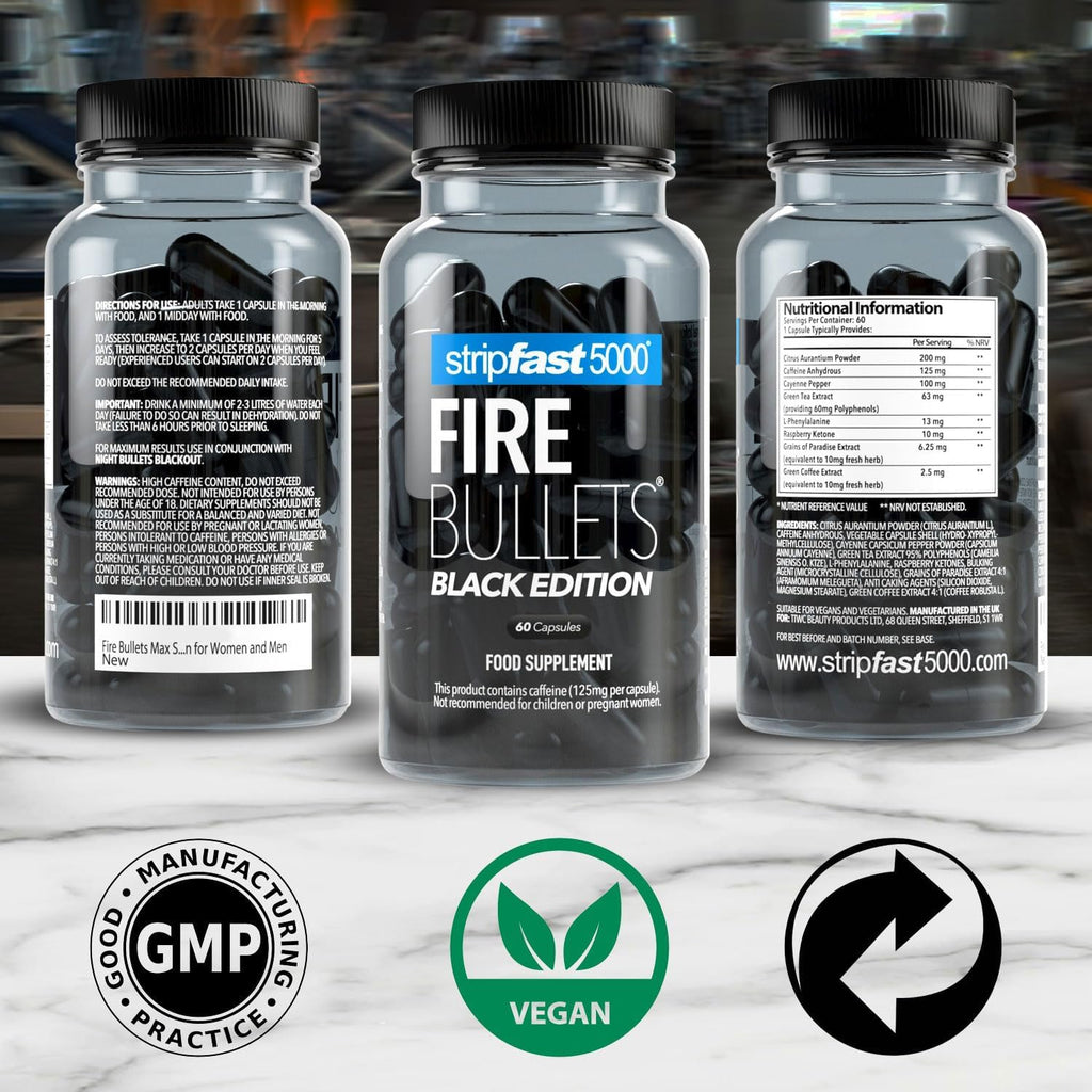 Stripfast5000 Fire Bullets Black Edition – Max Strength Weight Loss Support for Men & Women